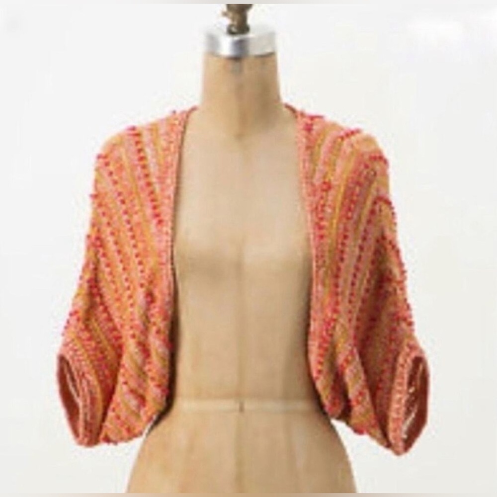 Anthropologie Charlie & Robin Leahi Beaded Shrug M/L